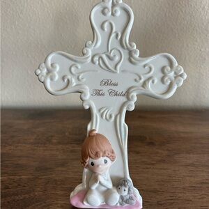 Precious Moments Cross - Cream and Pink